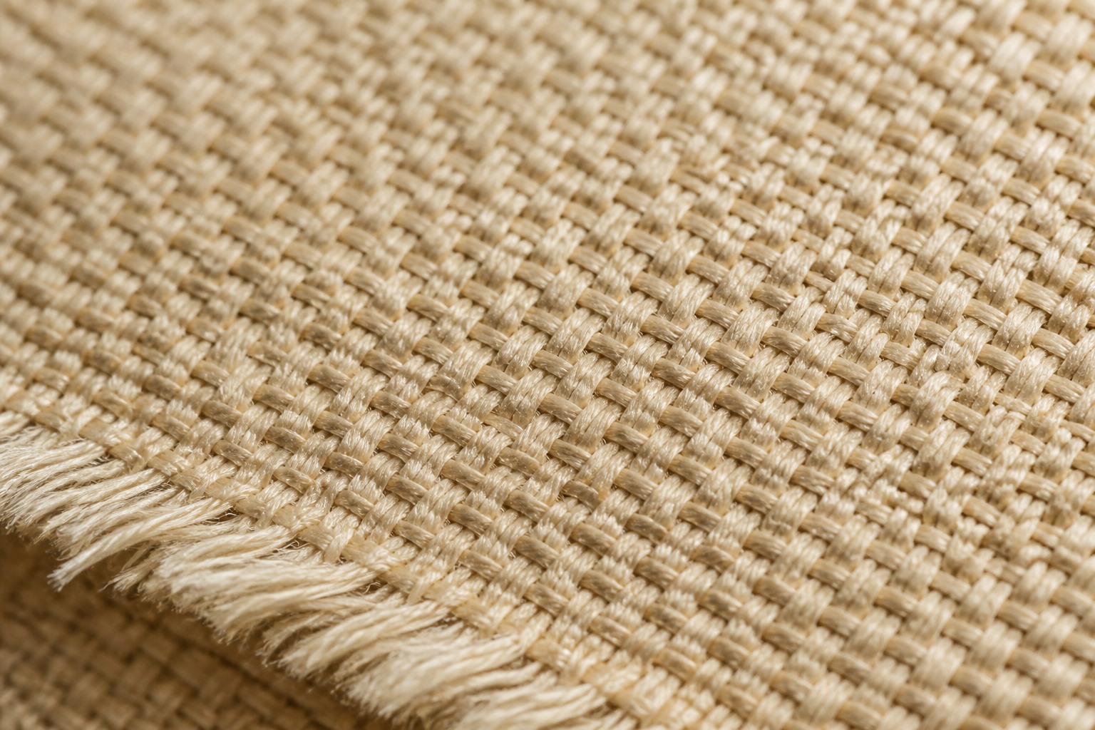 macro close-up of the basket-weave texture of oxford fabric